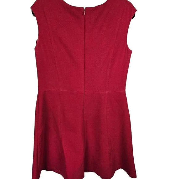 Chaps Red Polyester Crepe Cap Sleeve A Line Classic Dress Size 14 - Picture 2 of 10